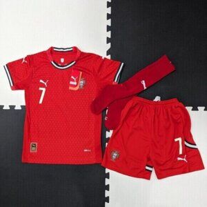 Ronaldo #7 Home Red Portugal Youth Puma Kit